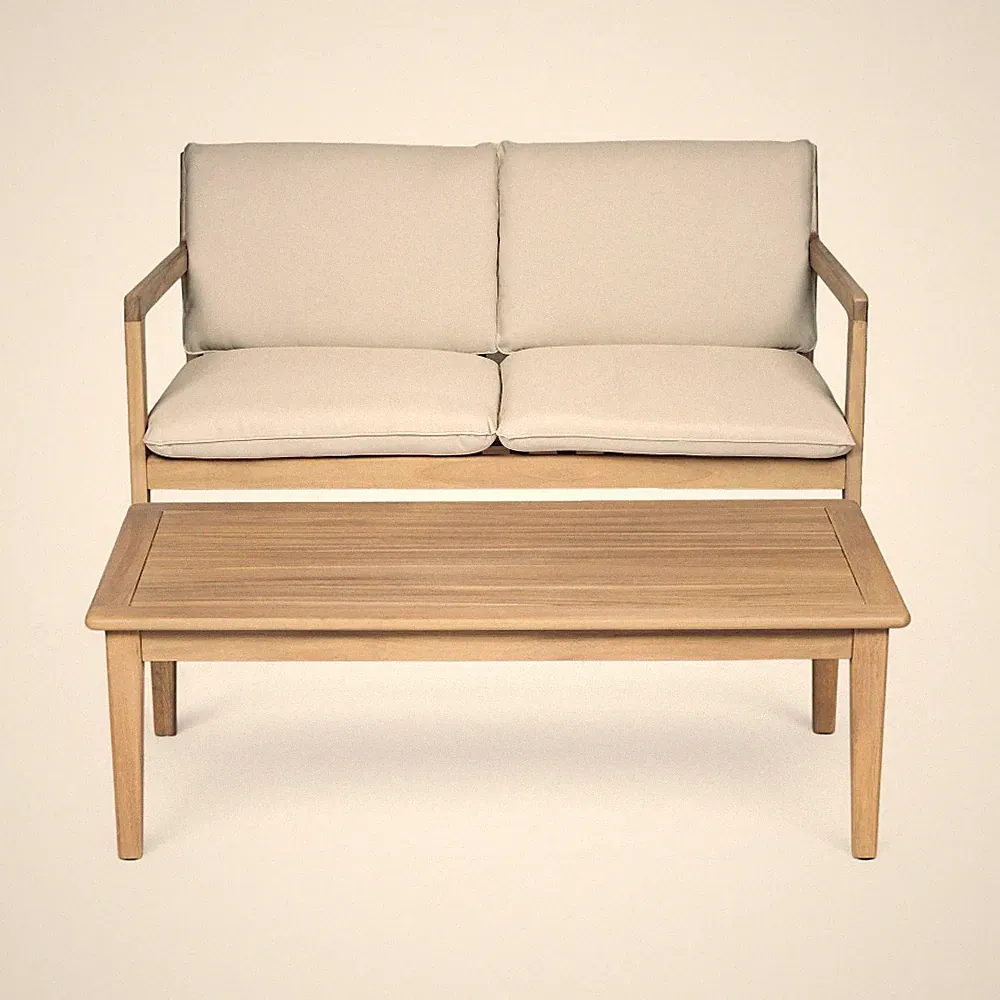 Acacia Wood Loveseat